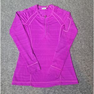 Athleta Quarter Zip Womens Size S Activewear Purple Long Sleeve  Zipped Pocket